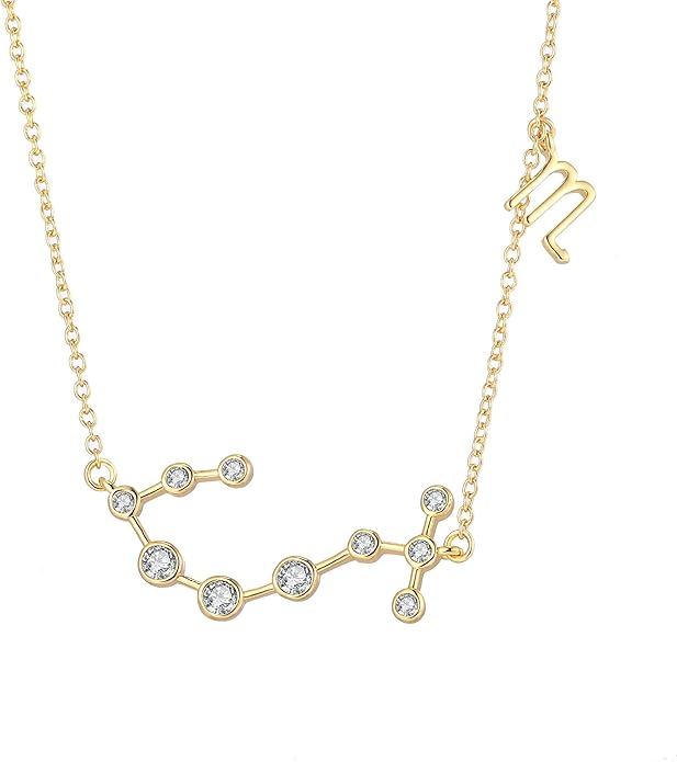 18k 镀金占星术星座项链 天蝎座 18 inches : 亚马逊中国: 珠宝首饰